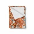 thumbnail image 2 of Orange Soft Flannel Fleece Throw Blanket, Old Fashioned Doodle Flora Abstract Blooming Meadow in Summer Theme, Cozy Plush for Indoor and Outdoor Use, 70" x 90", Sky Blue Orange Brown, by Ambesonne, 2 of 6