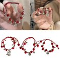 thumbnail image 2 of Clearance!Bell Red Rope Peace Lock Bracelet,Lucky Bell Bracelet for Women Handmade Rope Handchain Braided Rope Bell Bracelets FU Characters Pendant Wristband, 26cm, 2 of 9