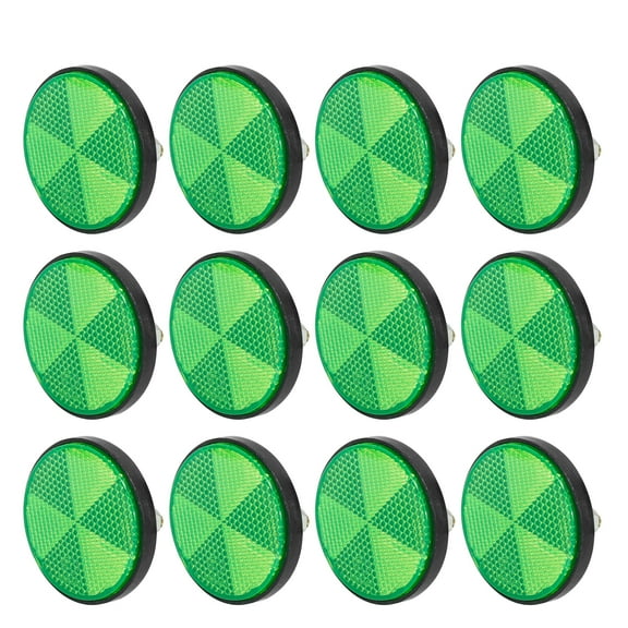 Unique Bargains 6 Pair M6x1.0 Green Plastic Universal Screw Mount Reflective Warning Reflector for Motorcycle Bicycle
