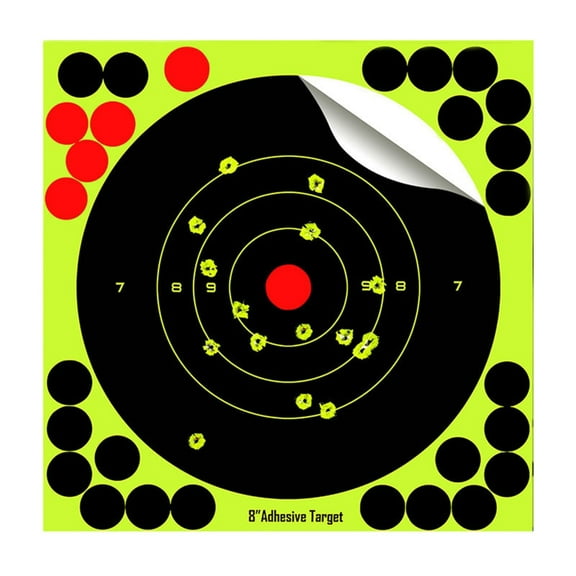 ZPAQI 10pcs Self Adhesive Splatter Paper Targets Bright Fluorescent Targets Paper