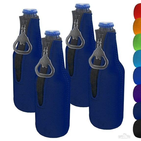 Big Ol' Zipper Bottle Cooler Sleeve with Bottle Opener
