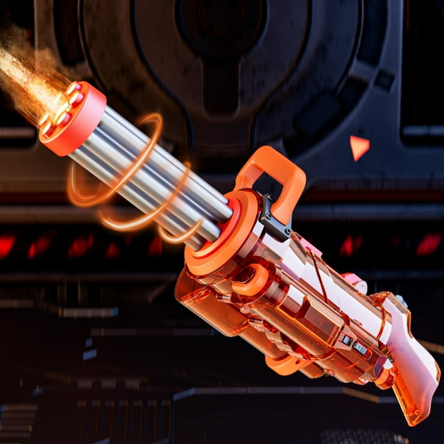 Pistola de agua eléctrica Funwee Gatling para niños de 8 a 12 años, color naranja
