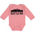 thumbnail image 3 of Inktastic Seattle Washington City Skyline Boys or Girls Long Sleeve Baby Bodysuit, 3 of 5