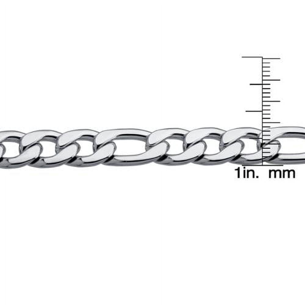 BIG Jewelry Co Stainless Steel Men's 9-mm Figaro Chain Jewelry Set White