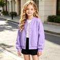 thumbnail image 4 of Little Girls Boys Long Sleeve Sweatshirt Snap Button Down with Side Pockets Loose Fit Soft Comfortable Casual Fall Outwear for Kids 4-15 Years, 4 of 7