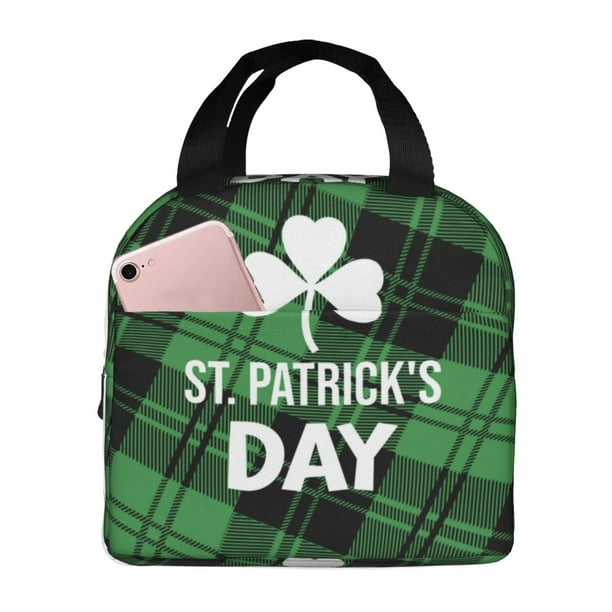 Disketp St Patrick's day Bolsa Térmica para Almuerzo para Hombre y Mujer, Ideal para Trabajo, Senderismo y Picnic