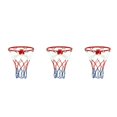 thumbnail image 1 of 3 Pcs 32cm Wall Mounted Basketball Hoop Netting Metal Rim Hanging Basket-Ball Wall Rim with Screws Indoor Outdoor Sport, 1 of 8