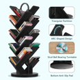 thumbnail image 3 of TVU 18-Tier Tree Rotating Bookshelf, 360 Degree Spinning Standing Bookcase for Magazines DVDs Books, Corner Bookcase for Living Room Bedroom Study (Black), 3 of 17