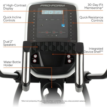 ProForm SMART Carbon EX Front Drive Elliptical with Silent Magnetic Resistance and 30-Day iFIT Membership ($15 Value)