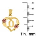 thumbnail image 2 of Genuine 14k Two-tone Gold 0.66" Floral Heart Initial O Pendant Necklace 16", 18", 20", 22" Trendy Charm Initial Necklaces for Women, 2 of 7