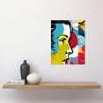 thumbnail image 2 of Modern Abstract Woman Face in Profile Comic Book Style Red Yellow Geometric Halftone Unframed Wall Art Print Poster Home Decor Premium, 2 of 3