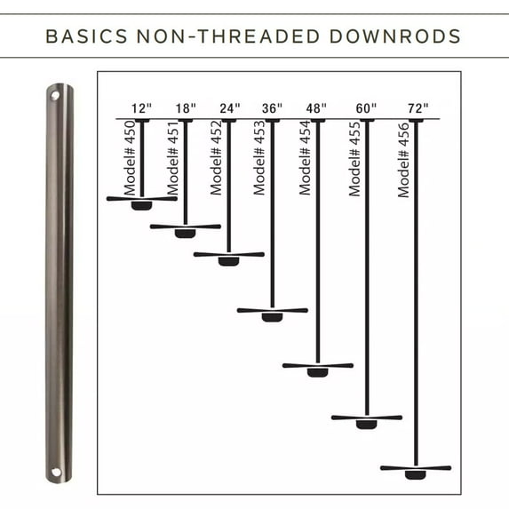 Kichler 454 48" Basics Down Rod For 13 Ft Ceilings