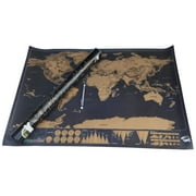 Scratch Off World Map Deluxe Edition Poster Travel Personalized Journal Traveler