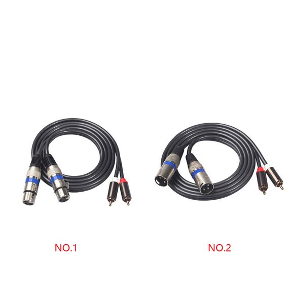 Male RCA to XLR cable Video wire adapter Dual RCA coaxial cable XLR audio cable 2 XLR male female cable