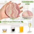 thumbnail image 2 of Yayeee 6 PCS Drink Coasters with Holder Set Woven Absorbent Round Tabletop Hot Pad, Soft Brown Pattern, 2 of 7