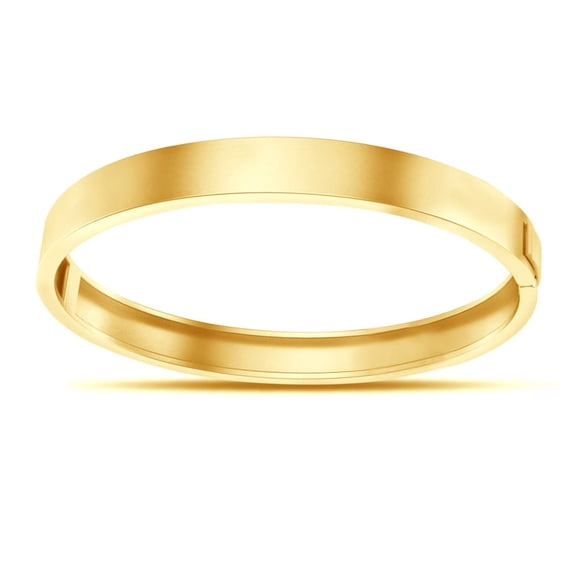 Auory Stylish Trending Gold Plated Fashionable Valentine's Day Special Plain Openable Lock Kada for Men and Women