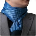 thumbnail image 1 of Blue Soft Mens Silk Scarf - Designer neck scarf for winters, 1 of 1