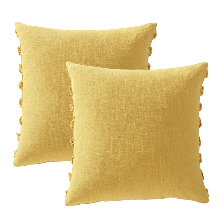 Mainstays Tufted Stripe Decorative Throw Pillows, Yellow, 18\'\' x ...