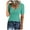 Green, variant on Whlbf Plus Size tops for Women Round Neck Button Up Loose Short Sleeved Blouses