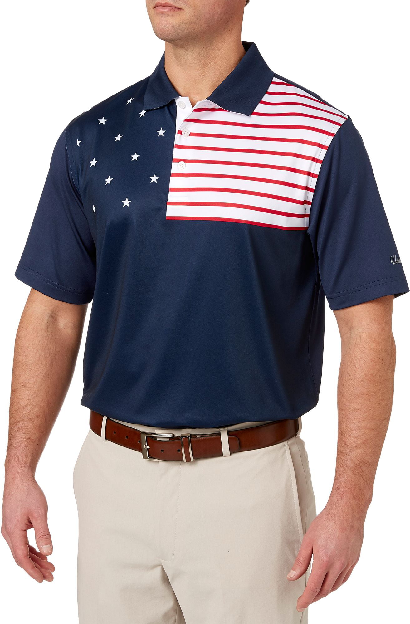 Walter Hagen Men's USA Flag Golf Polo - Walmart.com - Walmart.com