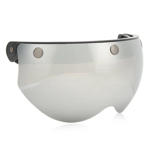 Motorcycle Helmet Visor, Universal Large View PC Retro Style Helmet Visor Adjustable Buckle For Riding Silver