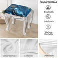 thumbnail image 4 of Xoenoiee Blue Marble Print Stool Covers Square Stretch Rectangle Bar Stool Covers Jacquard Vanity Stool Cover with Elastic Stool Seat Protector for Bathroom, 2 Pack, 4 of 6