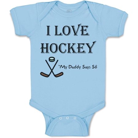 

Cute Rascals Custom Baby Bodysuit I Love Hockey My Daddy Says So Cotton Boy & Girl Clothes
