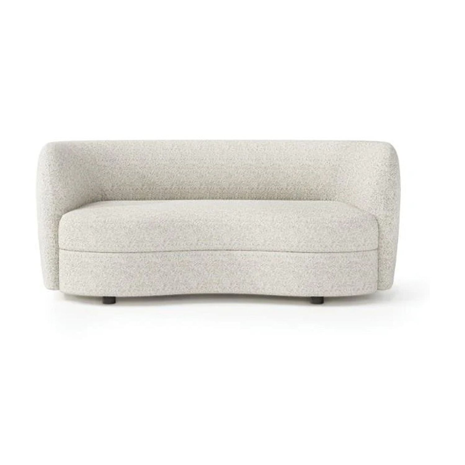 Srey Loveseat, 64 Inch, Modern White Boucle, Curved Kidney Shape