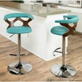 thumbnail image 3 of LumiSource Walnut, Teal Gardenia Barstool, 3 of 10