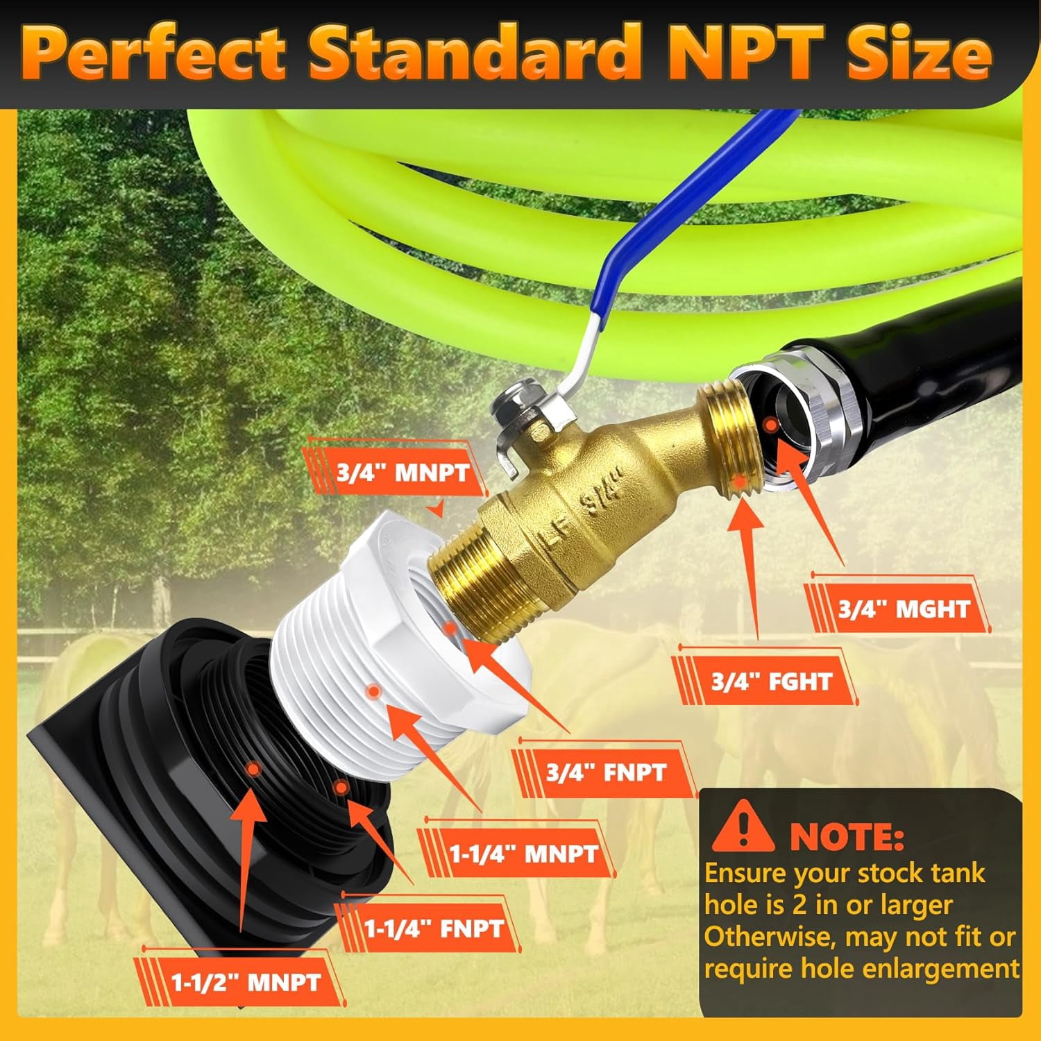 Beiled 5/8-inch Garden Hose with 3/4 Connector RV Water Pipe, 25FT
