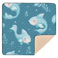 thumbnail image 6 of WOBOGO Blue Pattern Of Fish and Water Plants Baby Playmats Extra Large Waterproof Rollable Activity Pads for Toddlers 50×50inch, 6 of 7
