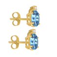 thumbnail image 2 of Mauli Jewels Ear Rings for Women 2.25 Carat 8x6MM Oval Shape Gemstone and Diamond Earrings Carat 14K Yellow Gold 4-Prong, 2 of 5