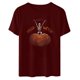 thumbnail image 4 of Camiseta holgada de manga corta con estampado de mueca Retro de Halloween para hombre y mujer Pompotops hfajkhk140441, 4 of 4