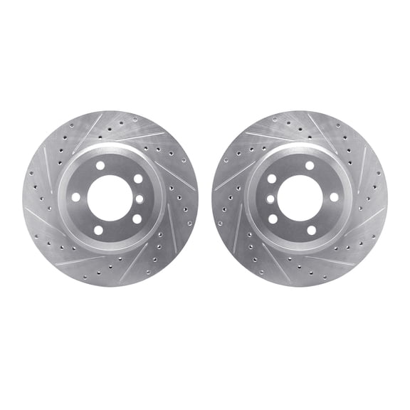 Dynamic Friction Company Front Brake Rotors-Drilled and Slotted-Silver 7002-31018