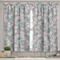 thumbnail image 2 of Ambesonne Floral Valance & Curtain, Romantic Pastel Foliage, 55"x45", Slate Blue Pale Pink, 2 of 6