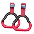 thumbnail image 4 of Colaxi Gymnastics Rings Exercise Rings Multifunction Children Adjustable Strap Gift Gym Rings Training for Workout Fitness Equipment Red 1m Webbing, 4 of 7