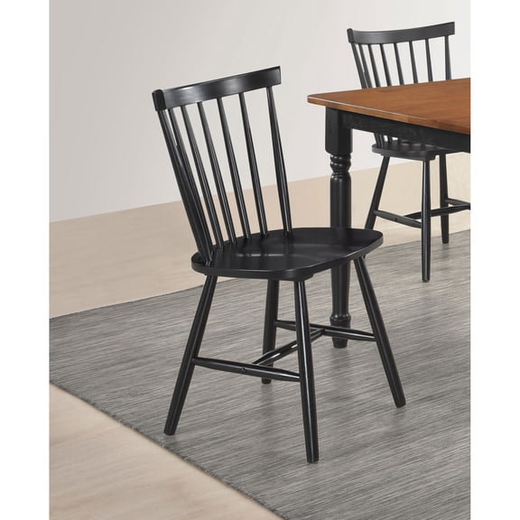 Miekor Furniture Hayward Black Wood Dining Side Chair (Set of 2) 70301