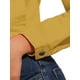 thumbnail image 5 of CHAQUETA DE DENIM CORTA SIN CUELLO DE MANGA LARGA PARA MUJERES INSPIRE CHIC XL AMARILLA, 5 of 6