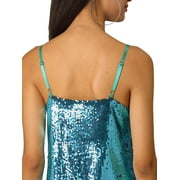 MODA NOVA Juniors Glitter Sequin V Neck Adjustable Straps Prom Mini Dress