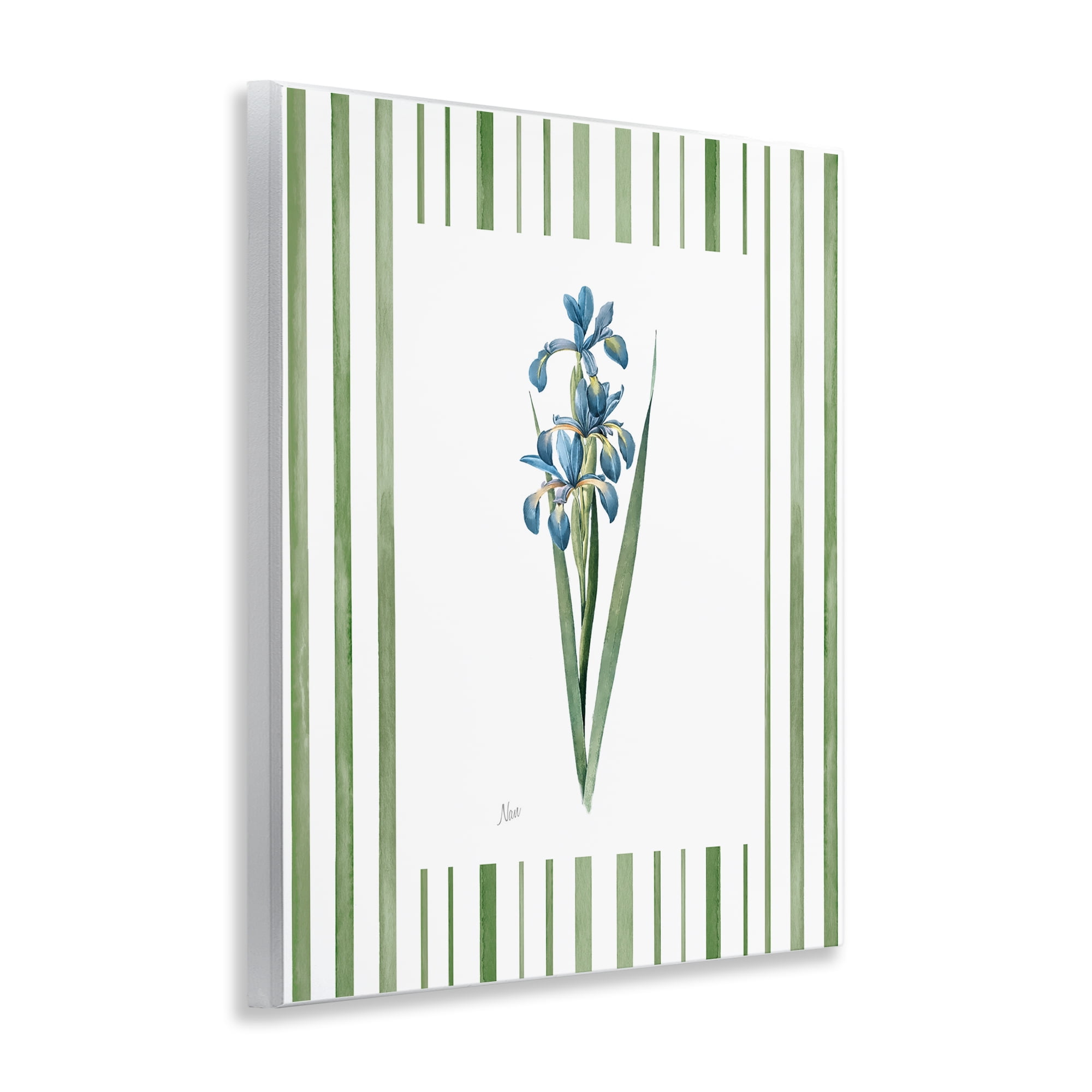 Stupell Industries Spring Irises with Stripes Wall Plaque Art, design by Nan
