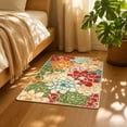 thumbnail image 6 of Indoor Outdoor Area Rug, Washable Tropical Floral Patio Carpet Non Slide Floor Mat For Living Room Backyard Pool Deck Balcony Camping Picnic RV Decorative Home Accent(Red), 6 of 6