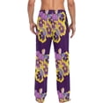 thumbnail image 2 of GZHJMY Pajama Pants for Men - Pansies Florals, Loose Thin PJs Lounge Sleep Bottoms with Pockets Drawstring, Christmas New Year Birthday Gifts, Large, 2 of 7