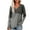 Gray, variant on Odeerbi Shirts for Women 2025 Casual Long Sleeve V-Neck Tops Patchwork Loose Blouse Shirts Gray