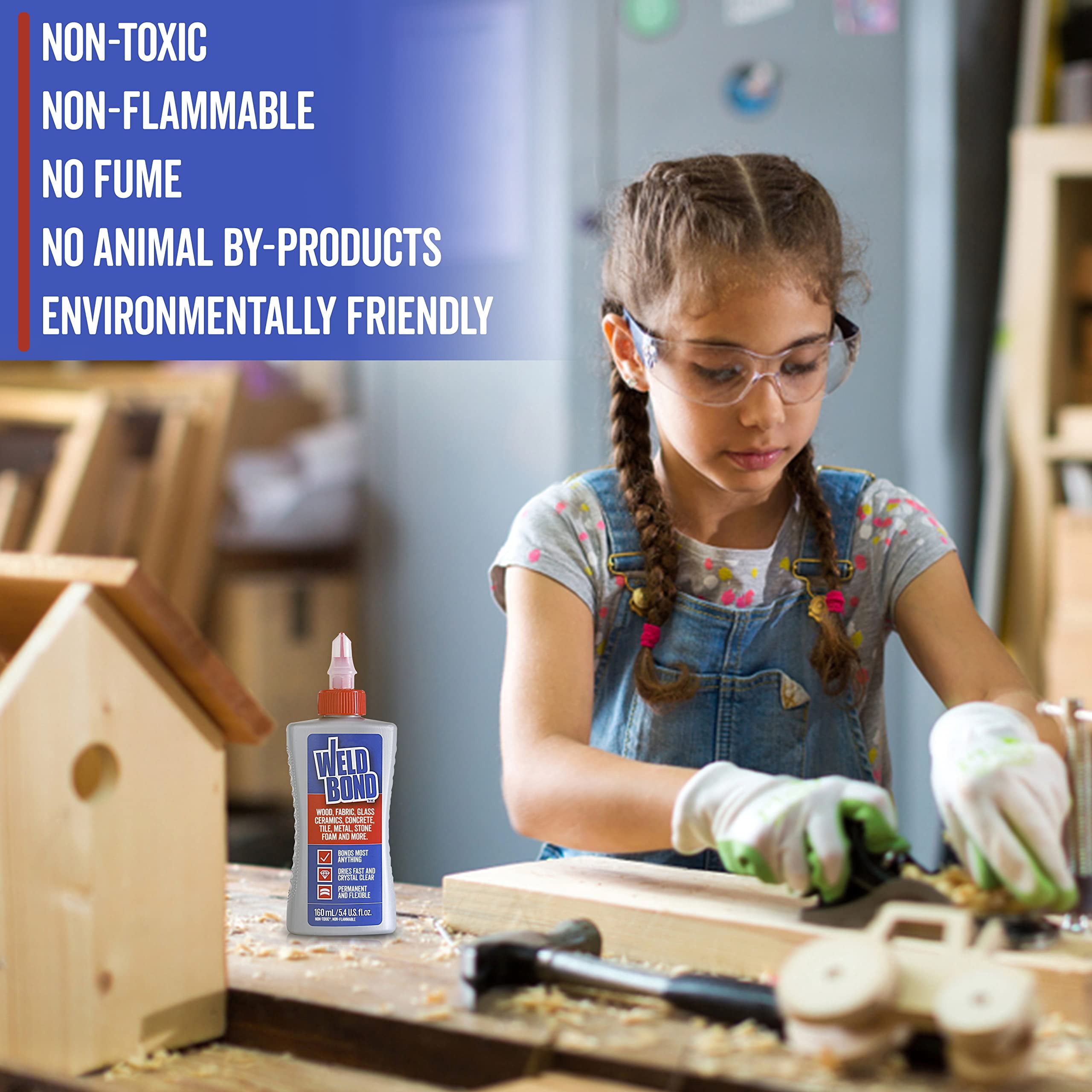 Multi-Surface Non-Toxic Adhesive Glue. Bonds Most Anything ! Glue Gallon for Wood Glue or Crafts Fabric Glass Mosaic Carpet Ceramic Tile Cement Metal Stone & More. ​101 oz - 3L - 2Pack