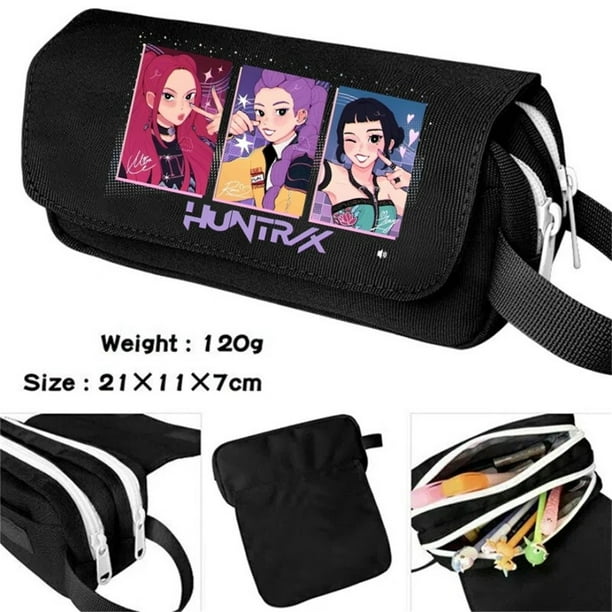 Kpop Demon Hunters Large Pencil Case with Zipper 7.8" Storage Pen Bag Organizer Stationery, Portable Makeup Bag Best Cute Xmas Collectible Birthday Gift