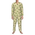 thumbnail image 3 of Salouo Kiwi Ice Cream Print Button-Front Long Sleeve Pajama Set for Men, Soft 2Pjs Men's Long Sleeve Sleepwear-Medium, 3 of 7