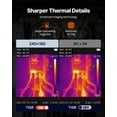 thumbnail image 2 of VEVOR Thermal Camera, TISR Super Resolution 240x180, Thermal Imaging Camera with 2MP Visual Camera, 96x96 IR Resolution, 25HZ Refresh Rate, -4°F to 1022°F, 4 Image Modes & 6 Color Palettes, 2 of 9