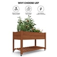thumbnail image 4 of Raised Garden Bed with Wheels, Wooden Raised Planter Box with Storage Shelf, Legs, Lockable Wheels, for Backyard, Patio, Balcony for Flowers, Veggies, Elevated, 48"×24"×30", 4 of 6