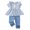 Blue, variant on 9 Months Baby Girls Clothes 12 Months Girls 2PCS Outfits Set Crew Neckline Infant Girls Short Sleeve Stripe Top Pants Set Blue