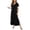 Black, variant on Ekouaer Women's Full Length Short Sleeve Nightgown Pajamas Dress